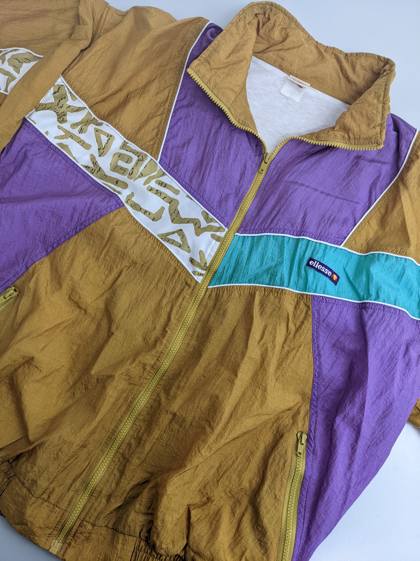 80s Ellesse Trackjacket Yellow Purple XL