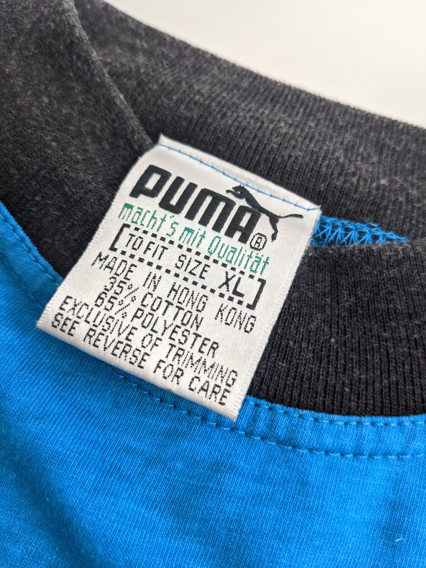 90s Puma Track T-Shirt Blue Pink XL