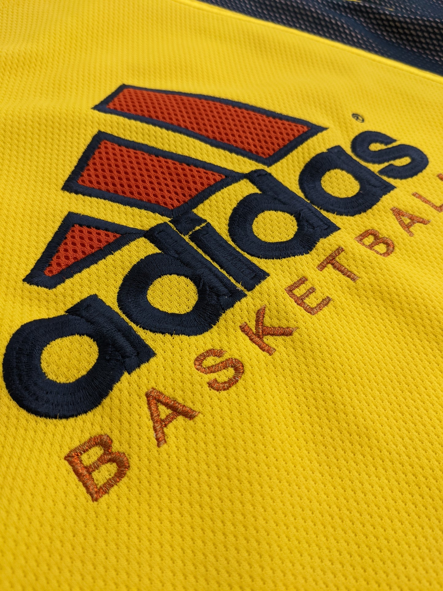 90s Adidas Basketball Longsleeve Yellow Blue S