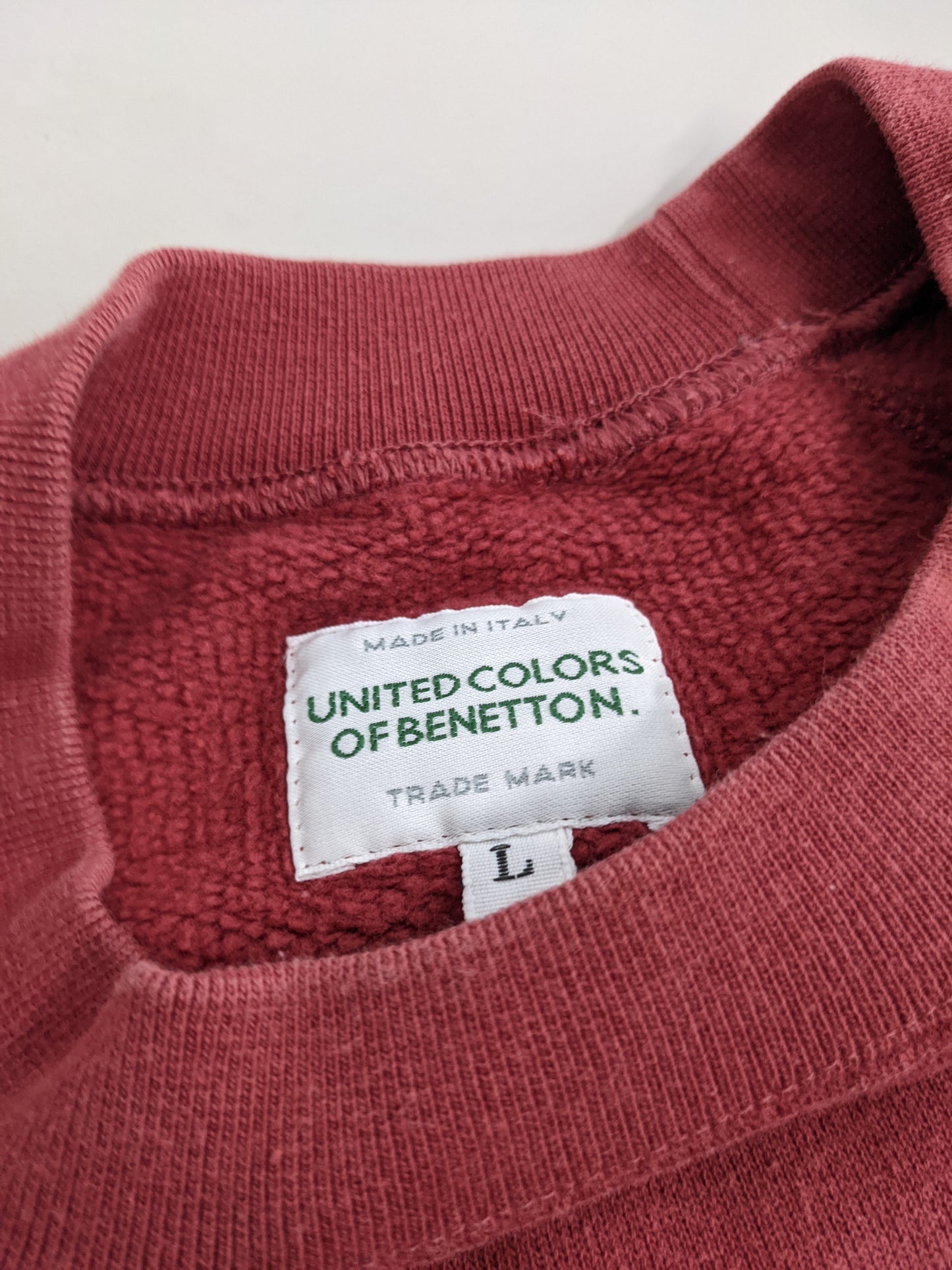 80s United Colors of Benetton Sweatshirt Red  L