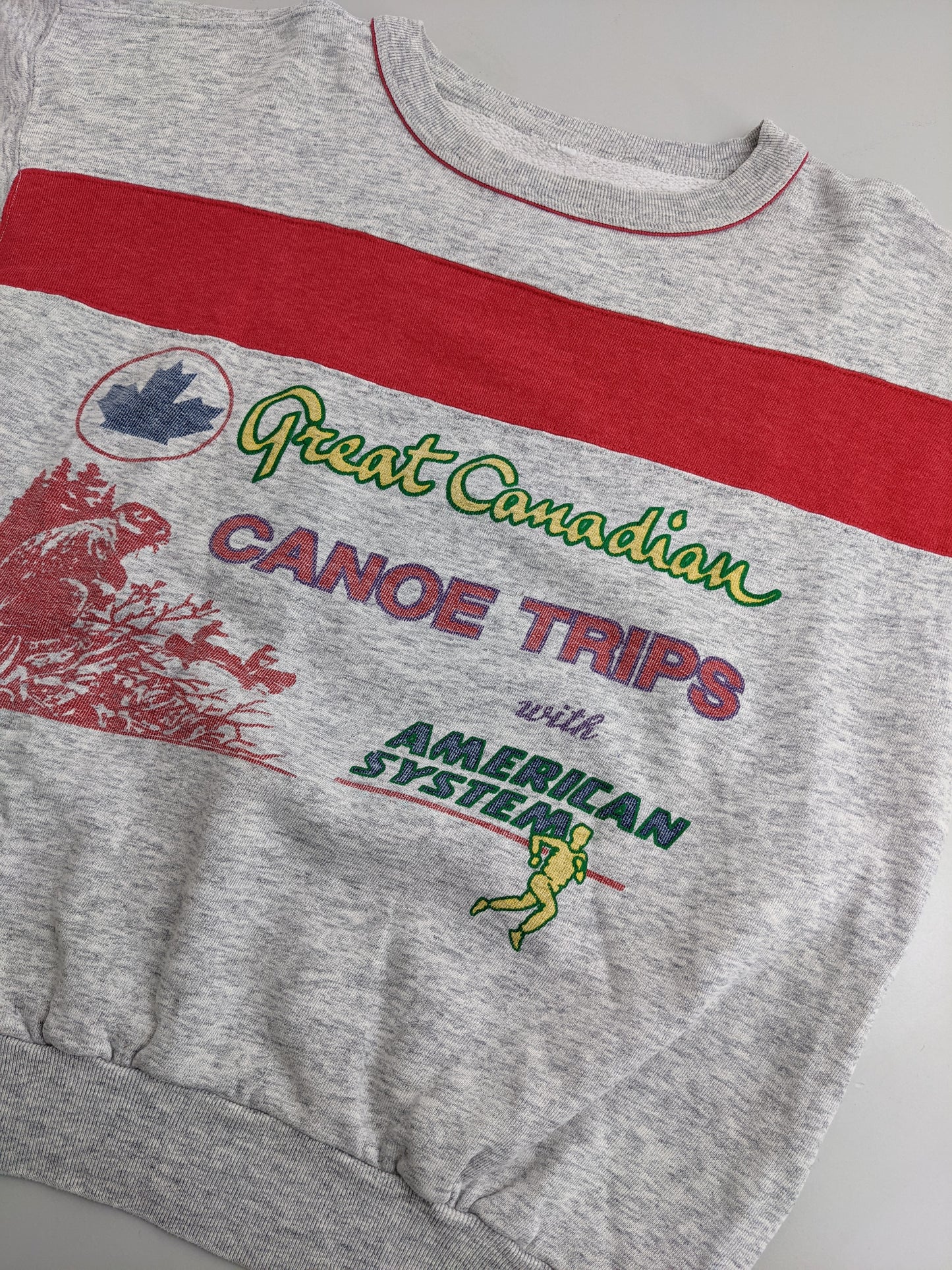 90s American System Sweatshirt Grey Red S/M