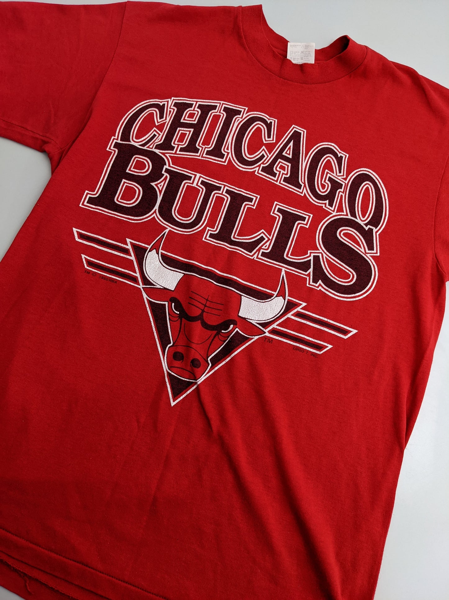 90s Stedman Chicago Bulls NBA T-Shirt Red  M