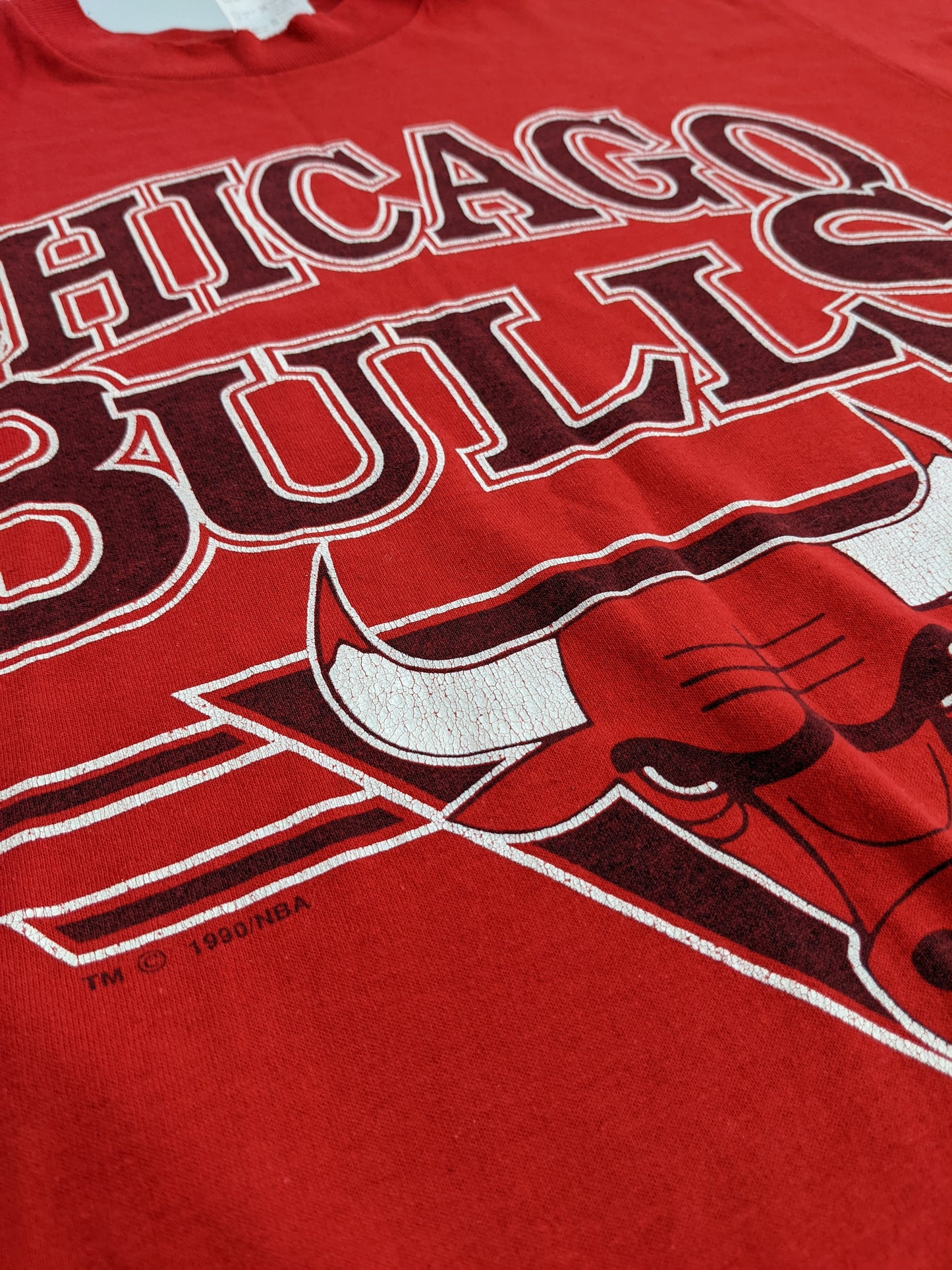 90s Stedman Chicago Bulls NBA T-Shirt Red  M