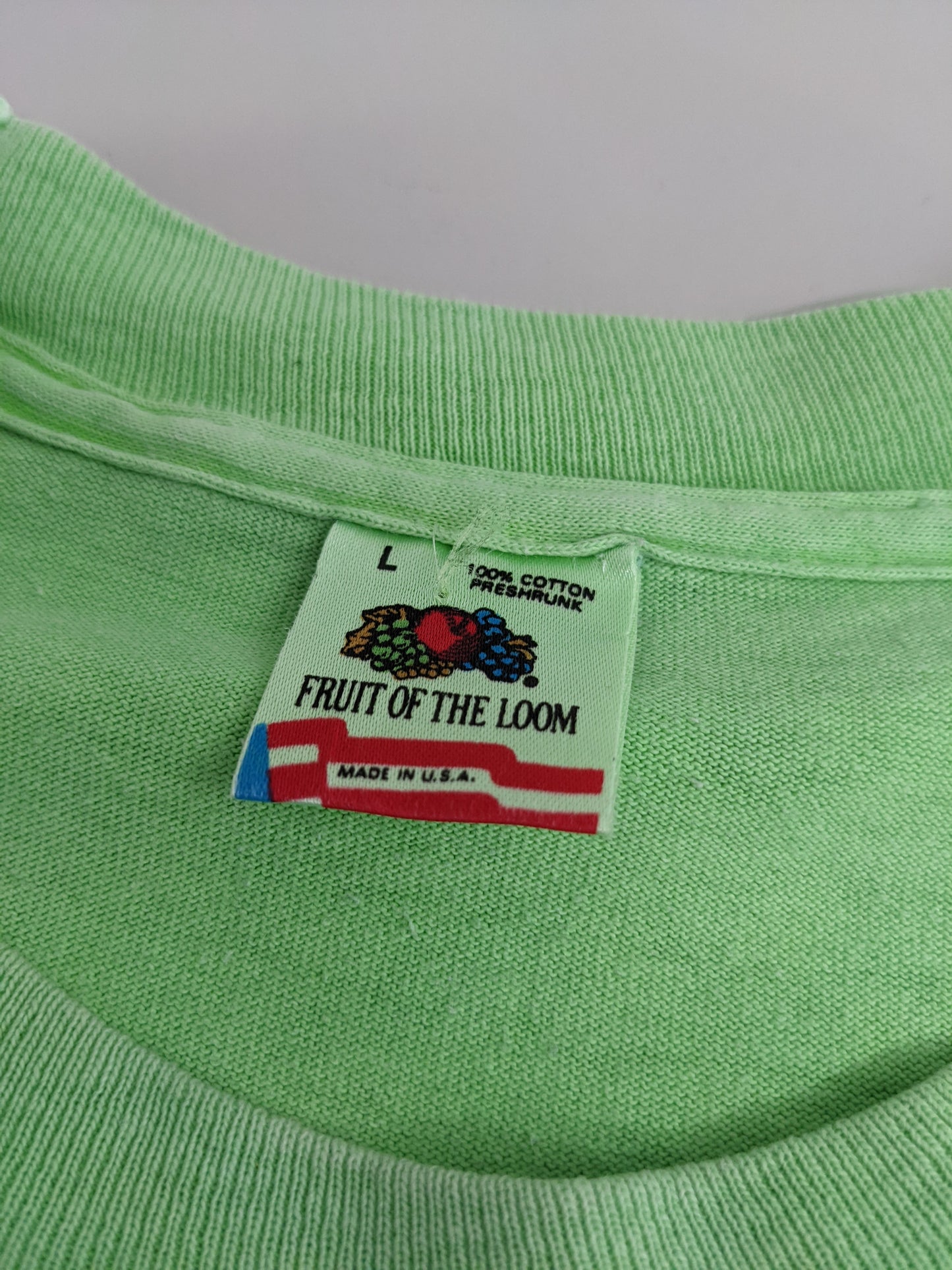 90s Fruit of the Loom Surf T-Shirt Green  L