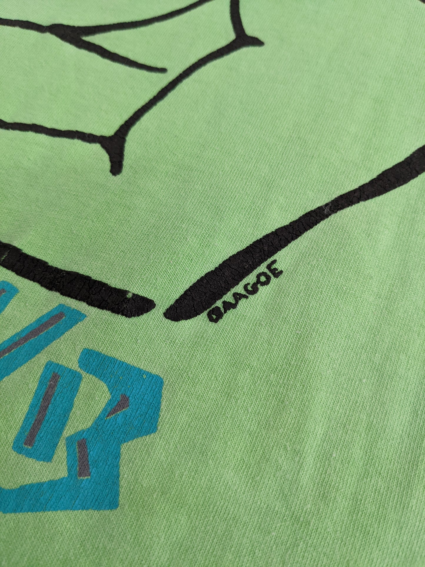 90s Fruit of the Loom Surf T-Shirt Green  L