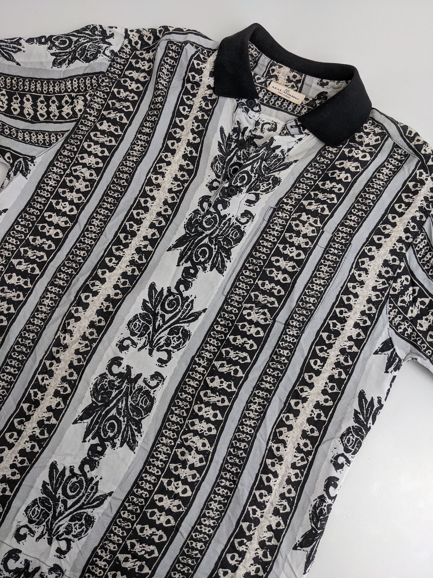 90s Malagrida Crazy Pattern Black White M/L