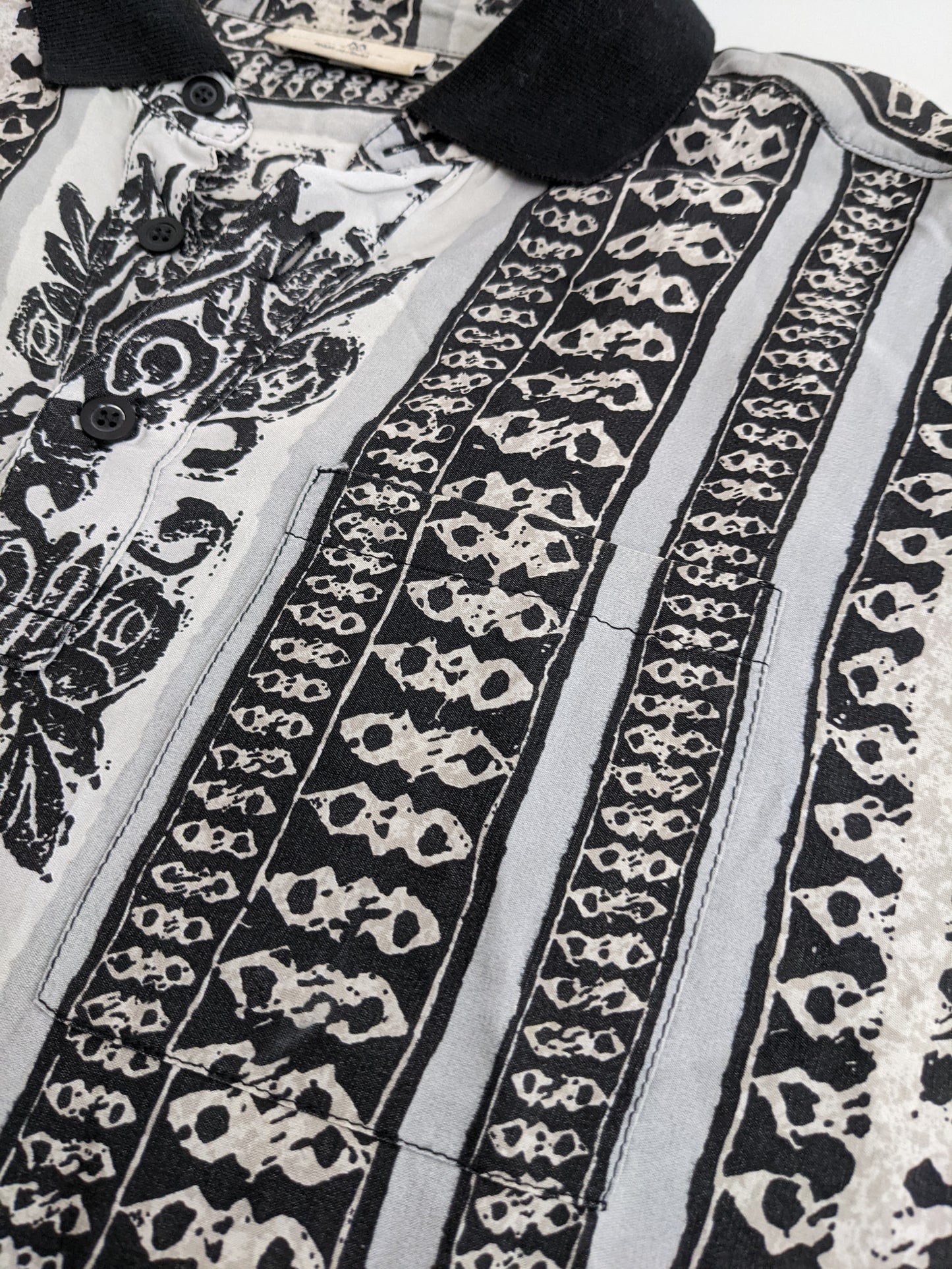 90s Malagrida Crazy Pattern Black White M/L