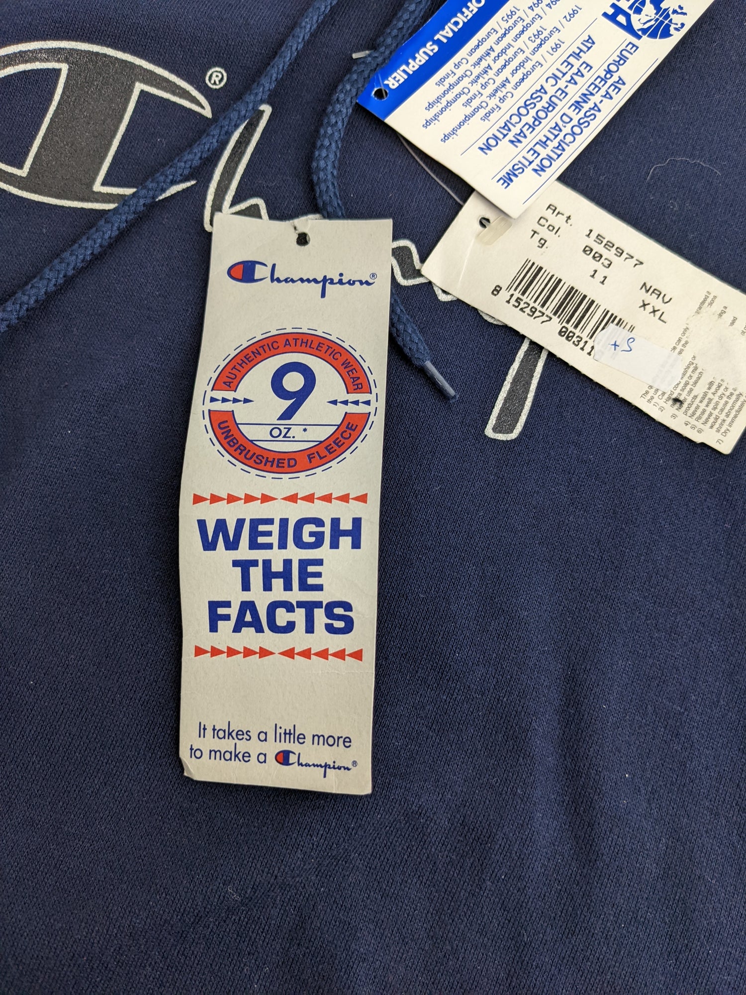 90s Champion Hoodie Navy XL/XXL – PopeVintage