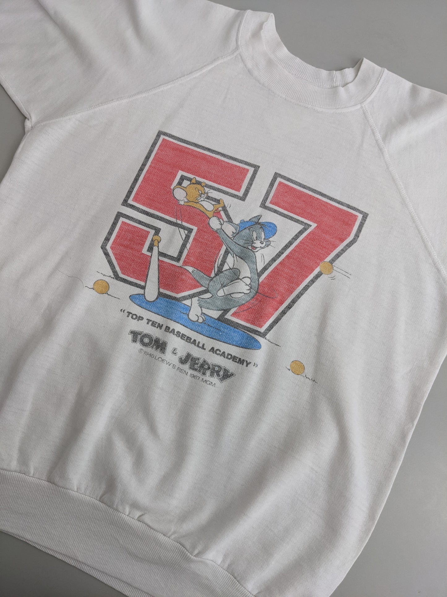 80s Tom&Jerry Sweatshirt White  S