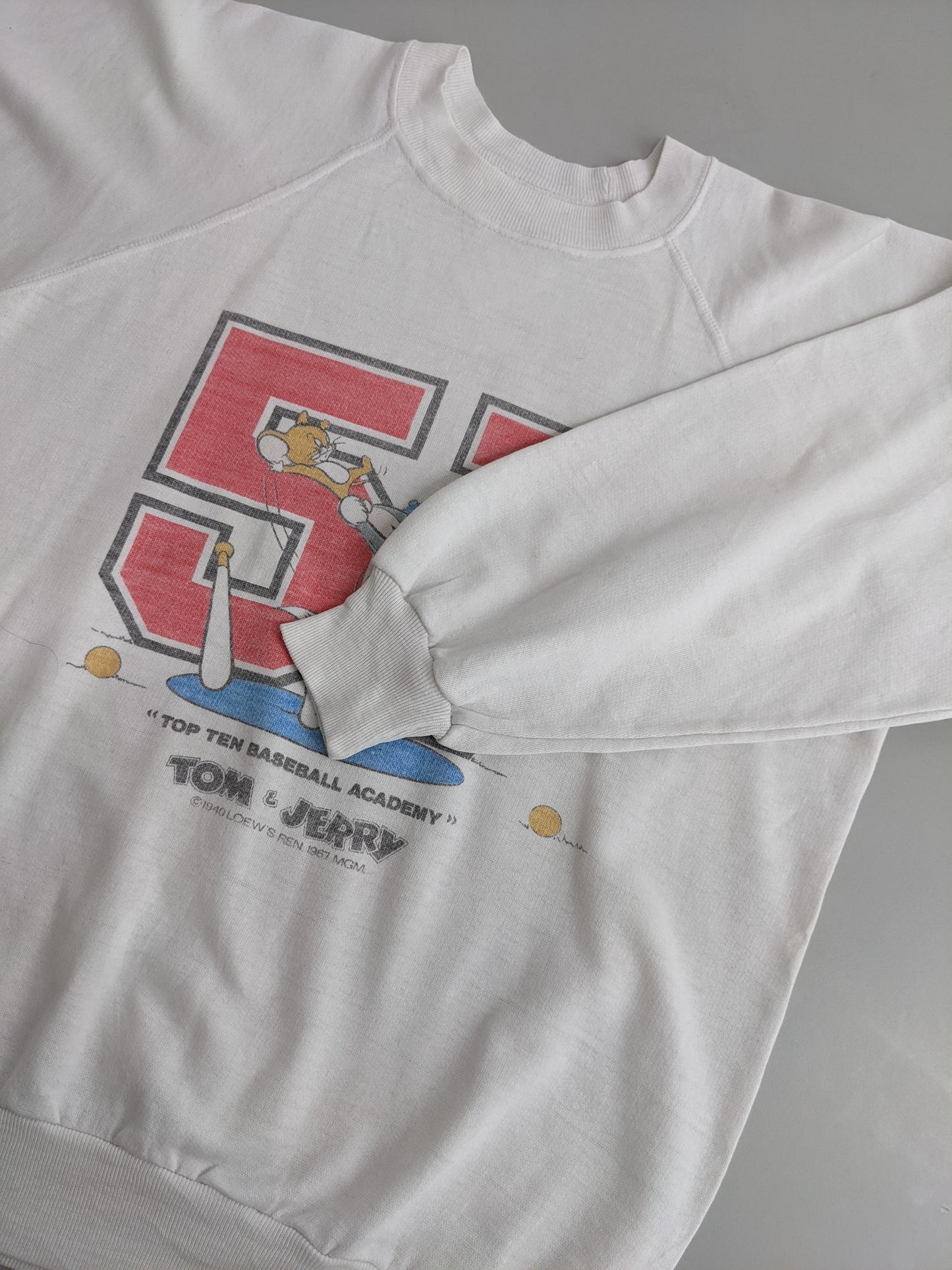 80s Tom&Jerry Sweatshirt White  S