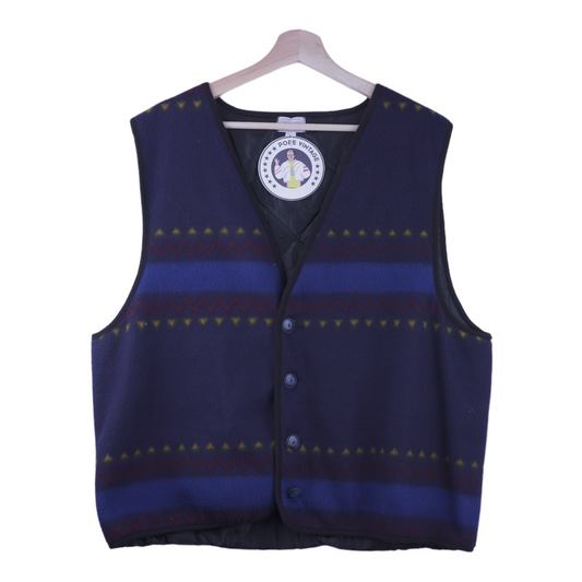 90s Cedarwood State Fleece Vest Blue M
