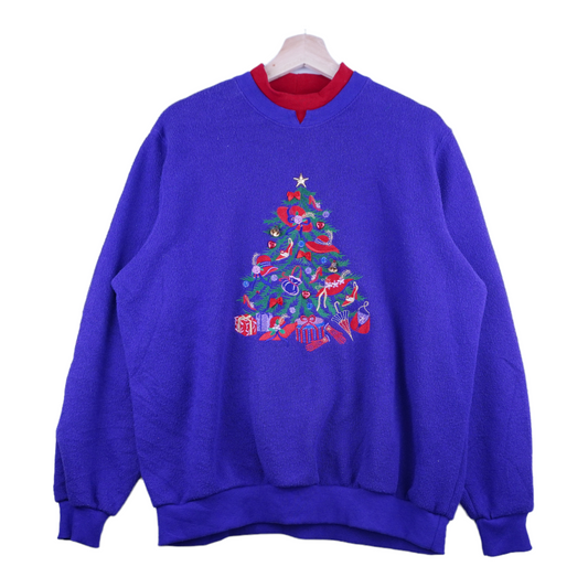 90s Bonworth Christmas Sweatshirt Purple L