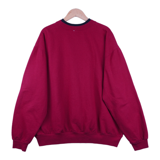 90s Unbranded Double Neck Sweatshirt Red L