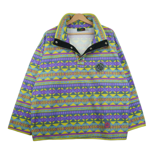 90s O'Neill Fleece Yellow Purple M/L