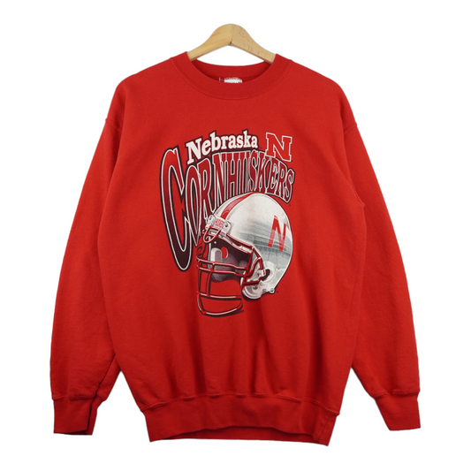 90s Gildan Nebraska Huskers Sweatshirt Red  M