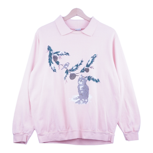 80s Haband Christmas Sweatshirt Rose M