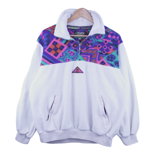 90s Aesse Technical Equipment Crazy Fleece White  M