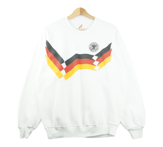 90s Jerzees Deutscher Fußball Bund Sweatshirt White  L