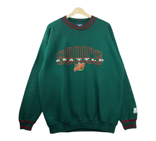 90s Starter Seattle Supersonics NBA Sweatshirt Green  XL