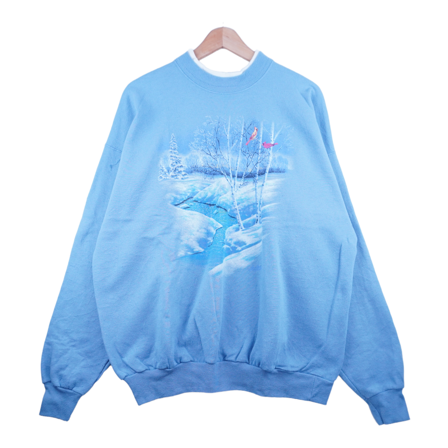 90s Morning Sun  Christmas Sweatshirt Lightblue  XL