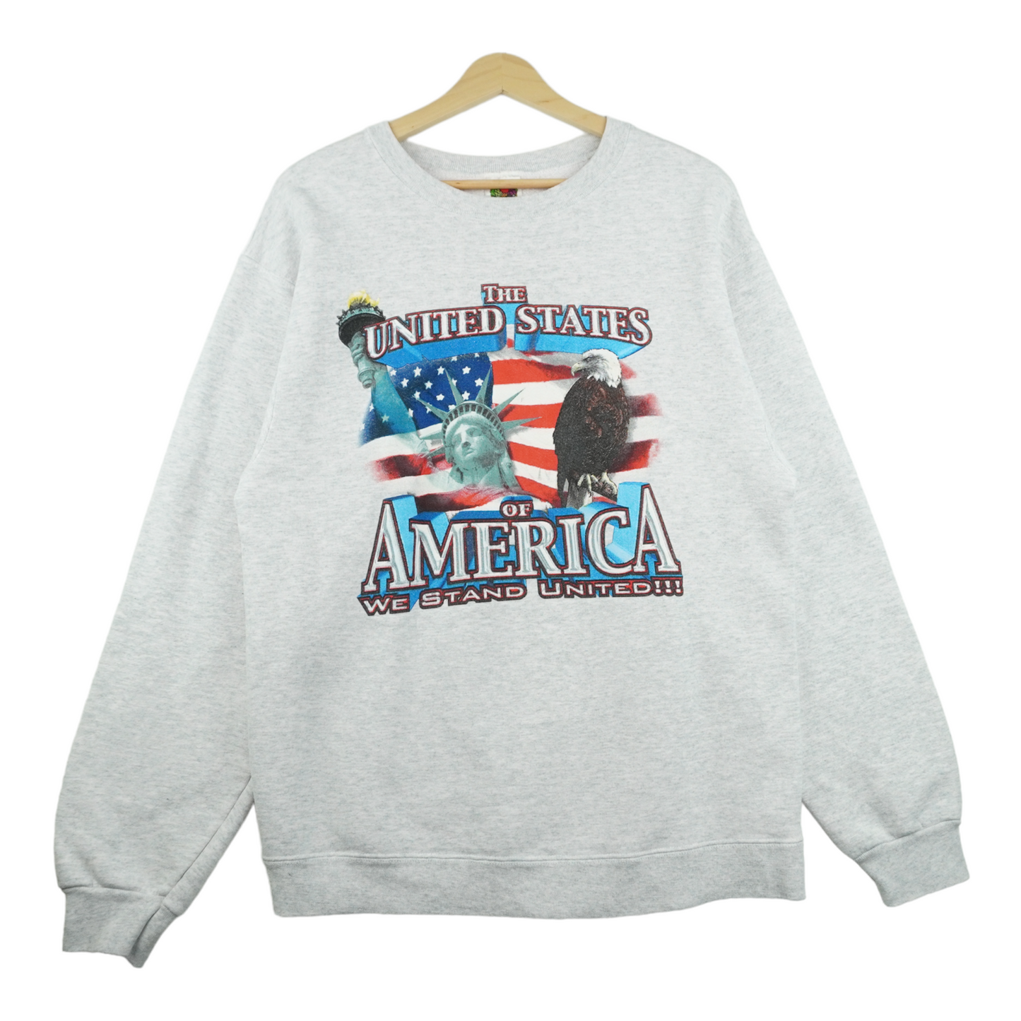 90s Fruti of the Loom America Sweatshirt Grey  M/L