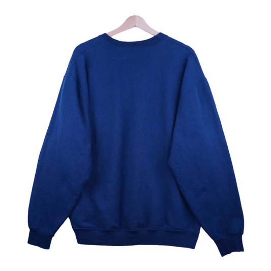 90s Jerzees Christmas Sweatshirt Navy L