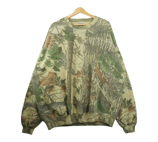 90s Jerzees Outdoor Sweatshirt Camouflage  XXL