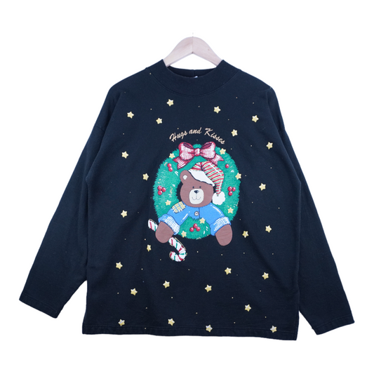90s Holiday Time Christmas Sweatshirt Black M