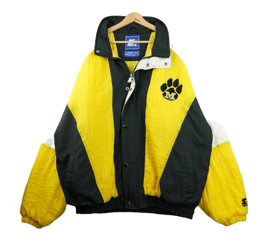 90s Starter Missouri Tigers Jacket Yellow Black XL