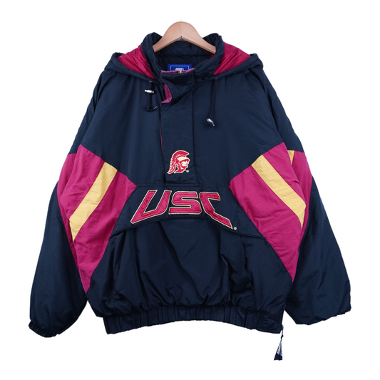 90s Starter USC Trojans Jacket Black Red XL