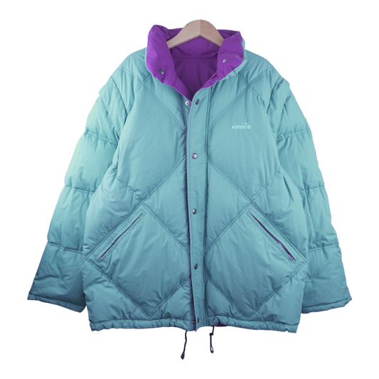 90s Diadora Ski Down Jacket Purple Turqoise L/XL