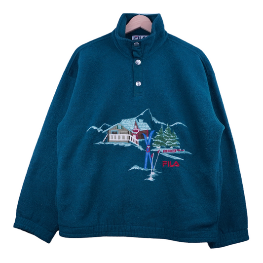 90s Fila Ski Fleece Green  XL