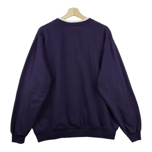 90s Unbranded Double Neck Sweatshirt Purple  M