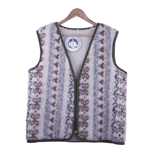 80s Unbranded Fleece Vest Creme M/L