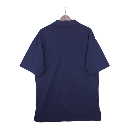 90s Adidas Polo-Shirt Navy Blue L