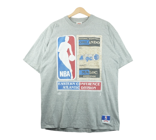 90s Nutmeg Mills Orlando Magic NBA T-Shirt Grey  XL