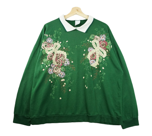 90s Sweatshirt Green L