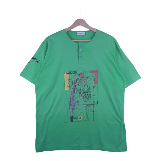 90s Adidas Basketball T-Shirt Green M