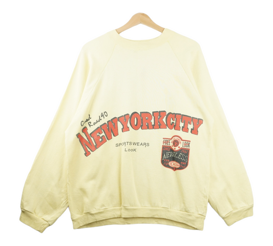 80s Unbranded New York City Sweatshirt Yellow  M/L