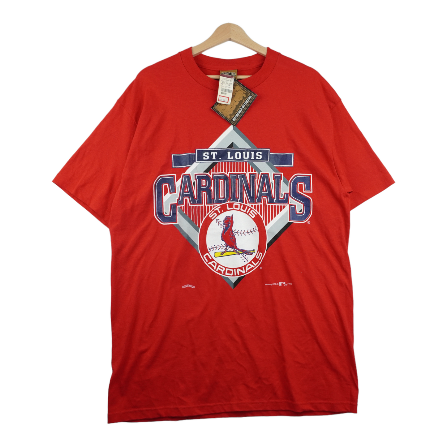 90s Nutmeg Mills St. Louis Cardinals MLB T-Shirt Red  L