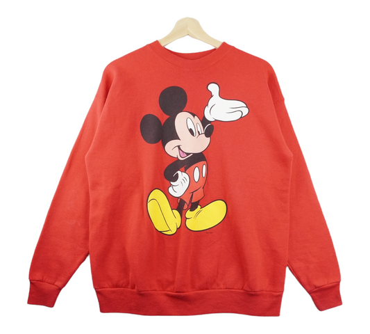 90s Mickey Mouse Sweatshirt Red M