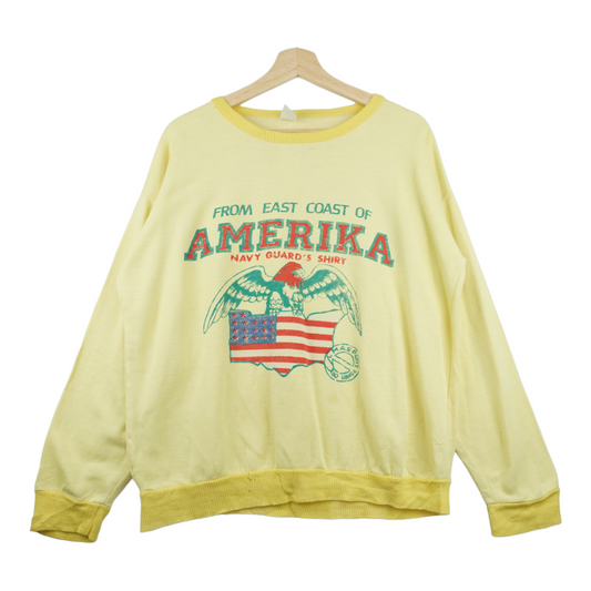 80s Unbranded Sweatshirt Yellow M