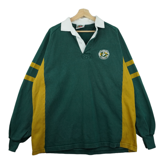 00s Rugby Wear Barbarian Lambeau Field Rugby Longsleeve Green  XL