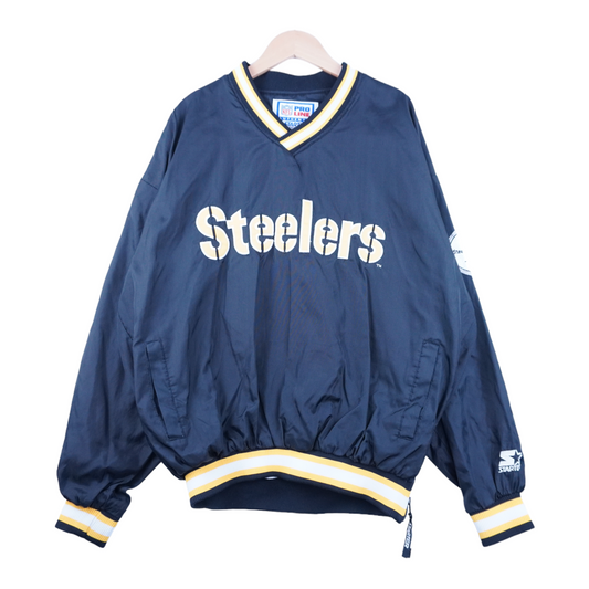 90s Starter Pittsburgh Steelers NFL Pullover Black  XL