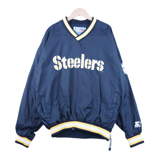 90s Starter Pittsburgh Steelers NFL Pullover Black XL