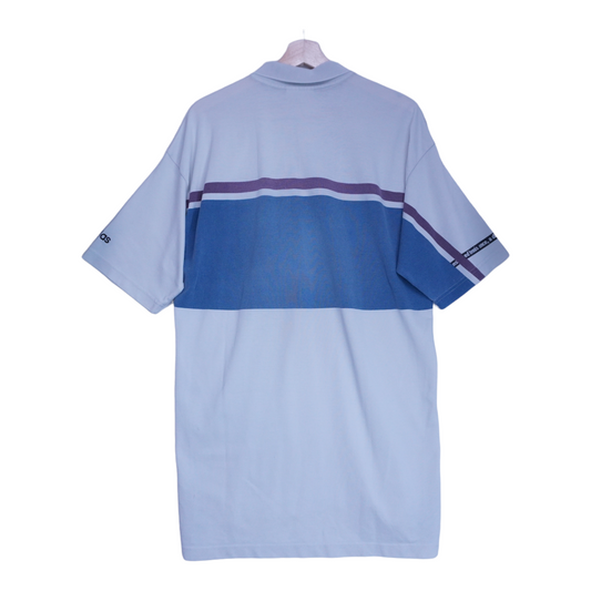 90s Adidas Polo-Shirt White Blue XL