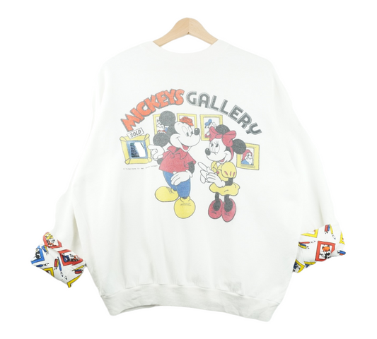 80s Mickey Mouse Sweatshirt White M