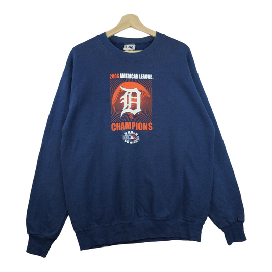00s Lee Sport Detroit Tigers MLB Sweatshirt Blue L