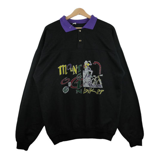 80s Unbranded Sweatshirt Black  M/L