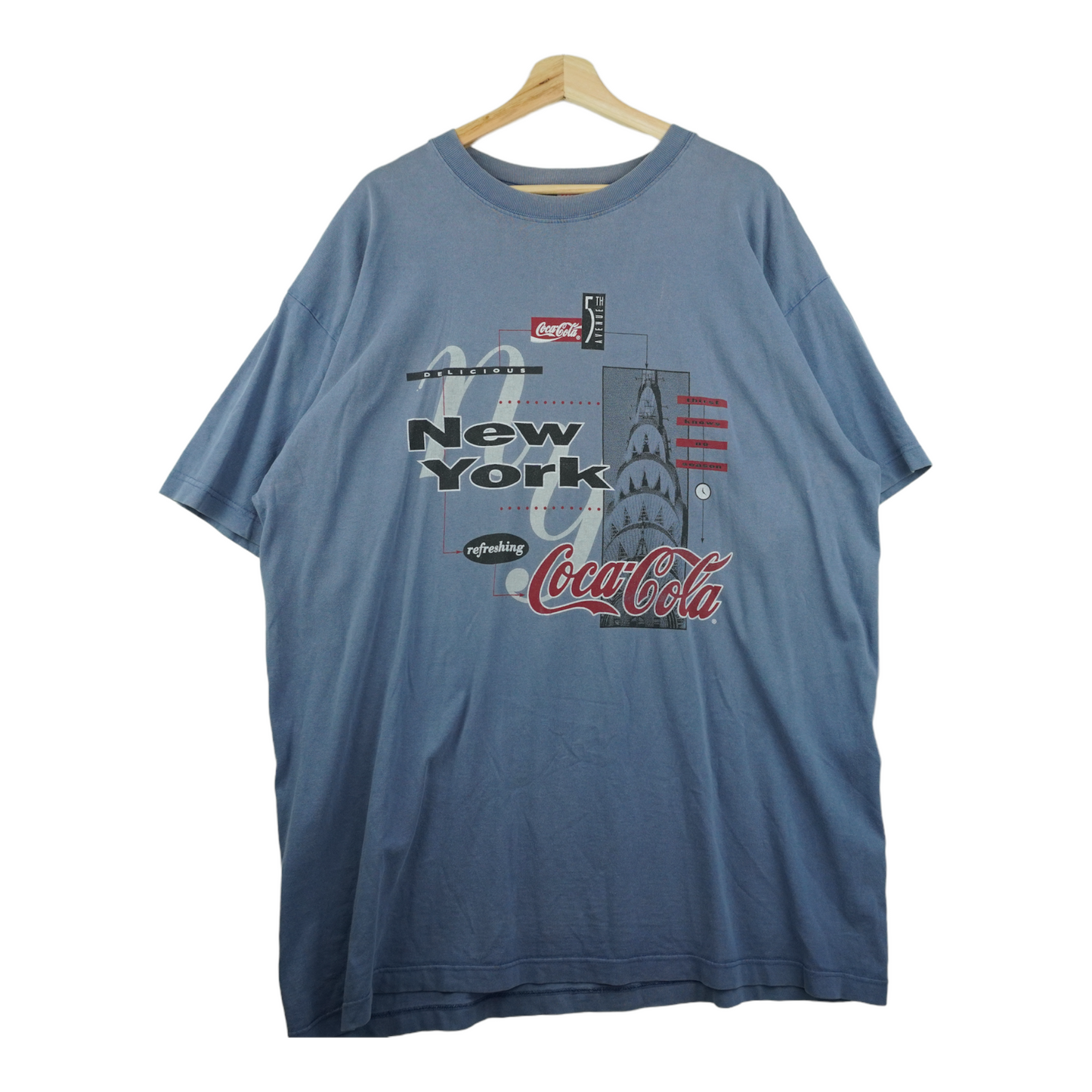 90s Cocal Cola New York Empire State Building T-Shirt Blue  XL